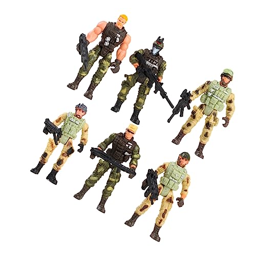 Yardwe 6Stücke Soldatenfiguren Militärische Kunststoffmodelle Verschiedenen Posen Für Sicher Für Rollenspiele Und Kreative Szenarien von Yardwe