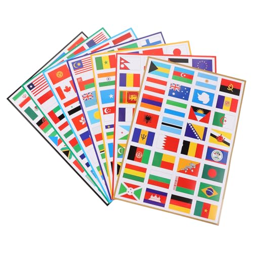 Yardwe 7 Bögen mit Länderflaggen-aufklebern, PVC-Aufkleber Zur Dekoration Yardwe 7 Bögen mit Länderflaggen-aufklebern, PVC-Aufkleber Zur Dekoration von Yardwe