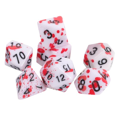 Yardwe 7 Stück Laufen Gruppenwürfelsatz unregelmäßige Punktwürfel lustige Würfelspiel-Requisiten realistische Blutwürfel Würfel für Rollenspiele Partyzubehör Brettspiel Würfel Acryl rot Yardwe 7 Stück Laufen Gruppenwürfelsatz unregelmäßige Punktwürfel lustige Würfelspiel-Requisiten realistische Blutwürfel Würfel für Rollenspiele Partyzubehör Brettspiel Würfel Acryl rot von Yardwe