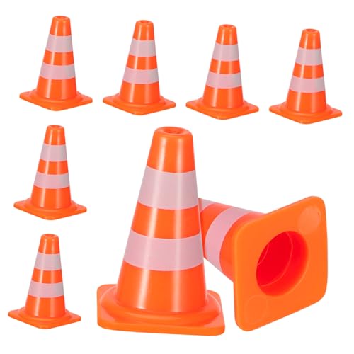 Yardwe 7 Stück Teiliges Verkehrszeichen für Miniatur Verkehrshütchen Orange für Verkehrserziehung und Kreative Spielszene Fördert Symbolisches Lernen und Verkehrswissen von Yardwe