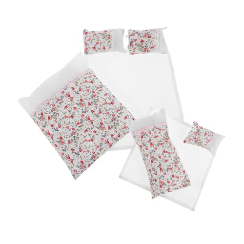 Yardwe 7-Teiliges Set Puppenhaus-Bettwäsche-Set puppenhaus Schlafzimmer puppenhaus Einrichtung puppenmöbel Set Bekleidungsstücke für Kissen für Puppe Babypuppenmöbel Stoff von Yardwe