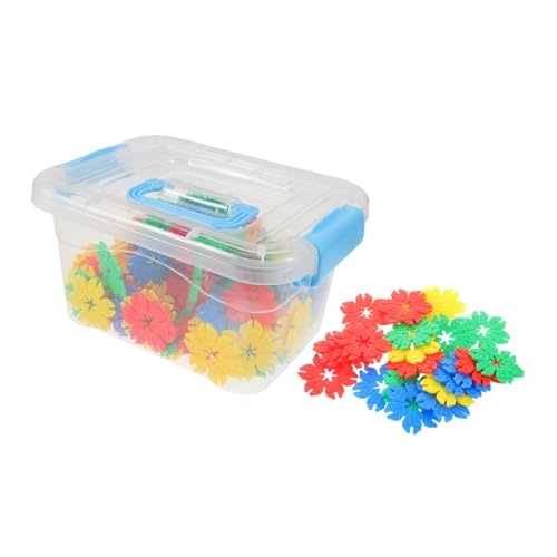 Yardwe 70-teiliges Set Bausteine ​​in Aufbewahrungsbox Schneeflocken-bausteine Bauspielzeug Für Zum Bauen Von Stielen Verbinden Verbindungsblöcke Plastik von Yardwe