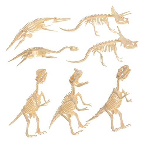 Yardwe 7Stücke Selbstgemacht Dinosaurier Skelett Modell für Kinder Dinosaurierspielzeug Realistische Dinosaurier Figuren Kreatives Bastelspielzeug für Geburtstagsfeiern und Lernspiele von Yardwe