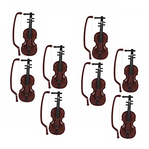 Yardwe 8 Sätze Geigenpuppenhaus büro Dekoration Office Decoration Christmas Decorations wihnachtsdeko klein Desktop-Dekoration winzig weihnachtsgeige Modelle Mini-Geigenmodelle Abs Brown von Yardwe