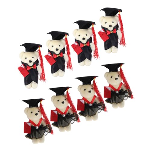 Yardwe 8 Stück Arztbär Graduation Bear zum schulabschluss geschenksack geschenktueten geschenkebeutel deko kleine Bärenpuppe Plüsch-Abschlussbär- Abschlusspuppe Vlies von Yardwe