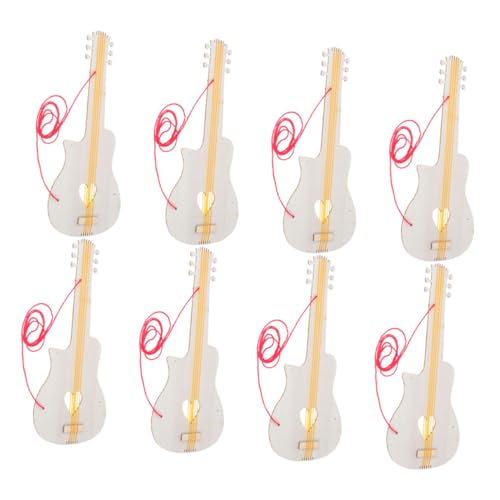 Yardwe 8 Stück Diy Holz Gitarren Zuschnitte Unvollendete Holz Gitarren für Malen und Basteln Musikinstrument Dekoration für Kreative Projekte von Yardwe