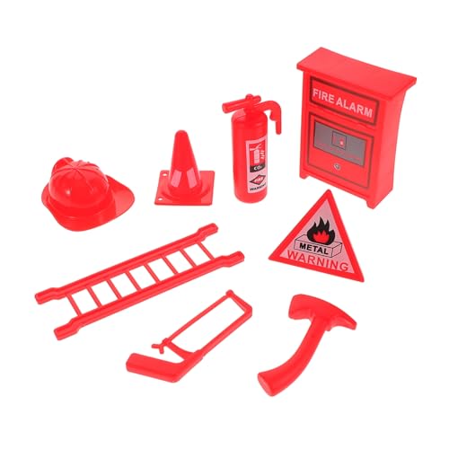 Yardwe 8 Stück -Feuerzubehör Feuerwehrausrüstung Zubehör Kreatives für Feuerwehrauto-Pinata Mini-Feuerlöscher-Modell Plastik rot von Yardwe