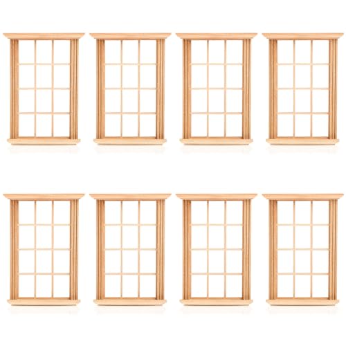 Yardwe 8 Stück Holzfensterrahmen Für Puppenhäuser Im Maßstab 1:12 Miniaturmöbel Für Puppenhäuser Ideal Für Selbstgemachte Schlafzimmeraccessoires von Yardwe