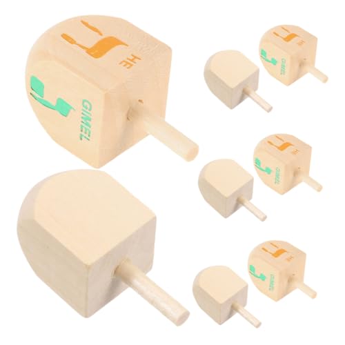 Yardwe 8 Stück Kinderkreisel Holzkreisel Chanukka Kranz Chanukka Zappelspielzeug Puppen Für Chanukka Dreidel Spiel Holzkreisel Chanukka Gelt Chanukka Dekorationen von Yardwe