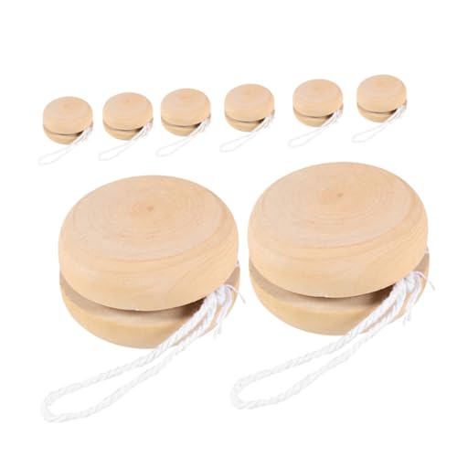 Yardwe 8 Stück Kinderspielzeug Cartoon Für Kleinkinder Bälle Kognitives Kinderspielzeug DIY Zeichenbälle Unfertige Bälle Holz Khaki von Yardwe