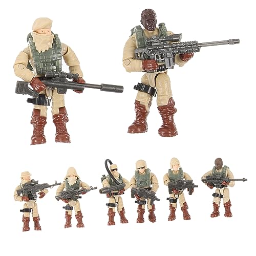 Yardwe 8 Stück Kleiner Soldaten Figuren Flexibles Actionfiguren Spielzeug für Jungen für Rollenspiele und Tischdekoration von Yardwe