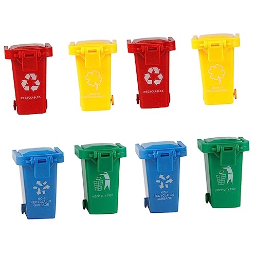 Yardwe 8 Stück Mini Mülleimer Mit Klappdeckel Und Schiebefunktion Mini Müllcontainer Miniatur Mülleimer Puppenhaus Mülleimer Müllsortierbehälter Mini Mülleimer Schreibtisch von Yardwe