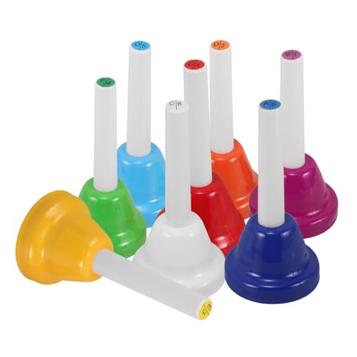 Yardwe 8 Stück Musikglockenspielzeug Schülerklingel-Set Beachten Sie Handglocken Schreibtischglocken Musikspielzeug für Musikhandglocken für Metall von Yardwe