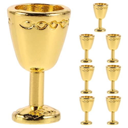 Yardwe 8 Stück Puppenhaus-Mini-Weinkelche - Goldene Miniatur-Trinkbecher aus Metall - Retro-Rotweinkelche für Puppenhaus-Restaurant und Küche Yardwe 8 Stück Puppenhaus-Mini-Weinkelche - Goldene Miniatur-Trinkbecher aus Metall - Retro-Rotweinkelche für Puppenhaus-Restaurant und Küche von Yardwe