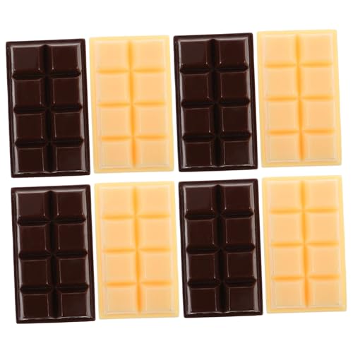 Yardwe 8 Stück Simulierte Schokoladenornamente gefälschtes Schokoladenmodell dekorative Schokolade Simulation Desktop-Schokoladenmodell kleine gefälschte Schokolade Harz von Yardwe