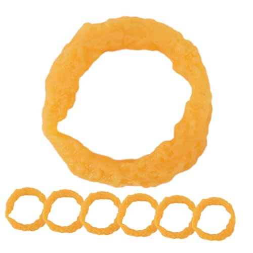 Yardwe 8 Stück Simulierte Tintenfischringspielzeug realistisches lebensmittelspielzeug künstliches Lebensmittelmodell realistisches Spielfutter simuliertes Essensdekor PVC Gelb von Yardwe