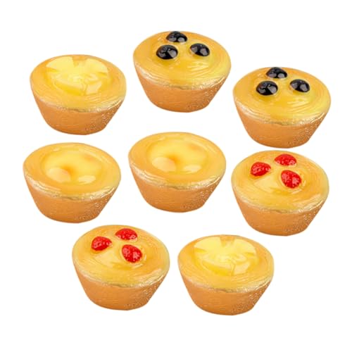 Yardwe 8 Stück Simulierter Obstkuchen Mini Oh klein realistisch Puppe Essen küche küchendekoration Leichtgewichtige Ornamente Food-Requisiten- Dessert-Modell- Harz von Yardwe