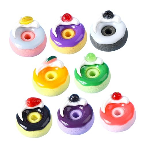 Yardwe 8 Stück Simuliertes Lebensmittelspielzeug Donut-Perle Donut-anhänger-Perle Harz von Yardwe