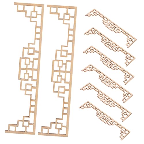 Yardwe 8stücke Puppenhaustüren Miniatur-dekor-paravent Miniatur-paravent-dekor Eckdekoration Mit Holzrahmen Kleiner Japanischer Sandtisch-Modell von Yardwe