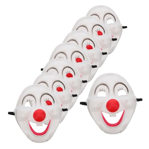 Yardwe 8 Stück Teiliges Clownmasken Leichtem PVC Wiederverwendbar Vollgesichts-masquerade-masken für Erwachsene Unisex für Karneval Mardi Gras Halloween Faschingspartys von Yardwe