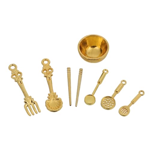 Yardwe 8 Stück Teiliges Geschirrset mit Schalen Gabeln und Löffeln Dekoration für Mini Küchen und Fantasievolles Yardwe 8 Stück Teiliges Geschirrset mit Schalen Gabeln und Löffeln Dekoration für Mini Küchen und Fantasievolles von Yardwe