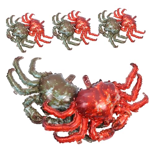 Yardwe 8 Stück Teiliges Krabbenfolienballon- Realistische Aufblasbare Krabbendeko aus Aluminiumfolie Vielseitig für Geburtstagsfeiern Meeres-themenpartys und Seafood-events Leicht von Yardwe