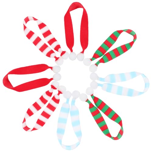 Yardwe 8 Stück Teiliges Mini Strickschals aus Weiche Langlebige Weihnachtsdeko für Puppen zum Basteln und Verzieren von Weihnachtsbaum Kranz Girlande Festliche Farben von Yardwe