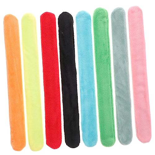 Yardwe 8 Stück Teiliges Plüsch Schnapparmband Bunte Slap Bracelets Weiche Armbänder als Party Mitgebsel für Kindergeburtstag Einfache Handhabung Vielseitig für Jungen und Mädchen von Yardwe