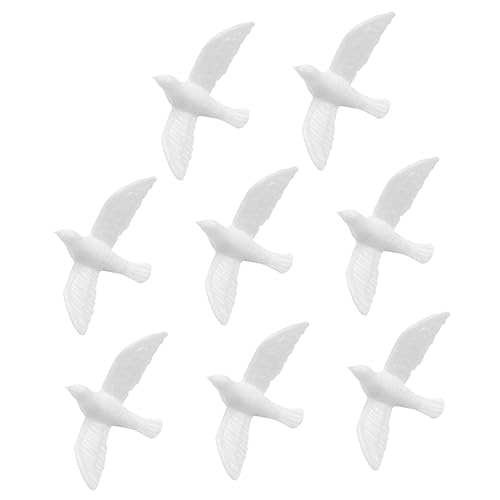 Yardwe 8 Stücke Weiß Mini Puppe Taube Vögel Für Puppe Miniatur Taube Harz Puppe Miniaturen von Yardwe