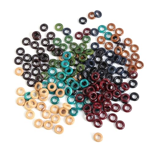 Yardwe 800 Stück Teiliges Bunte Dreadlock aus Holz Hohle Haarringe für Zöpfe und Haarverlängerungen Kreativer Haarschmuck zum Einfachen Aufstecken und Entfernen Modische DIY von Yardwe