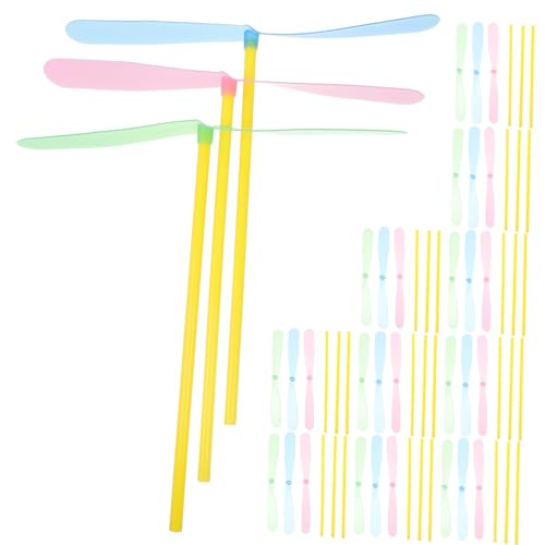 Yardwe 80Stücke Hand Reiben Fliegende Spielzeuge Helikopter Spielzeuge Für Outdoor Für Jungen Und Zufällige Farben von Yardwe