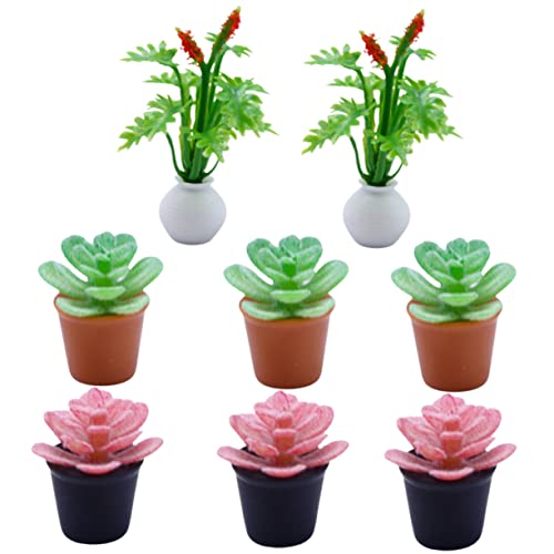 Yardwe 8Stücke Pflanzen Kunstpflanzen Für Puppenhaus Deko Realistische Sukkulenten Für Mini Terrarien Und Raumgestaltung von Yardwe