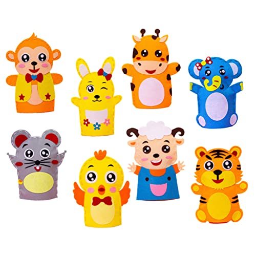 Yardwe 8Stücke Teiliges DIY Handpuppen Materialset Kreative Cartoon Nähaufkleber Für Frühe Entwicklungsförderung Bastelzubehör Für Eltern Junge Mädchen Interaktion Sicher Und Lehrreich von Yardwe
