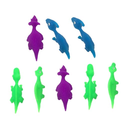 Yardwe 8Stücke Teiliges TPR Dinosaurier Schleudern Elastische Finger Spielzeuge für Zufällige Farben für Partys und Outdoor Spielerlebnisse von Yardwe
