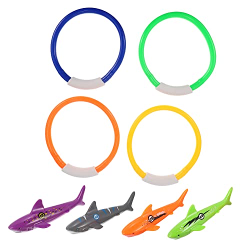 Yardwe 8Stücke Teiliges Wasserspielzeug Unterwasser Tauchspielzeug Mit Ringen Und Haien Für Poolspiele Fördert Schwimmtraining Und Spaß Im Sommer Yardwe 8Stücke Teiliges Wasserspielzeug Unterwasser Tauchspielzeug Mit Ringen Und Haien Für Poolspiele Fördert Schwimmtraining Und Spaß Im Sommer von Yardwe