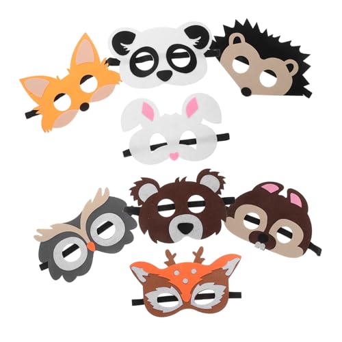 Yardwe 8Stücke Tiermasken Aus Filz Für Lustige Cosplay Masken Für Halloween Party Giraffe Hase Panda Bär Für Kreative von Yardwe