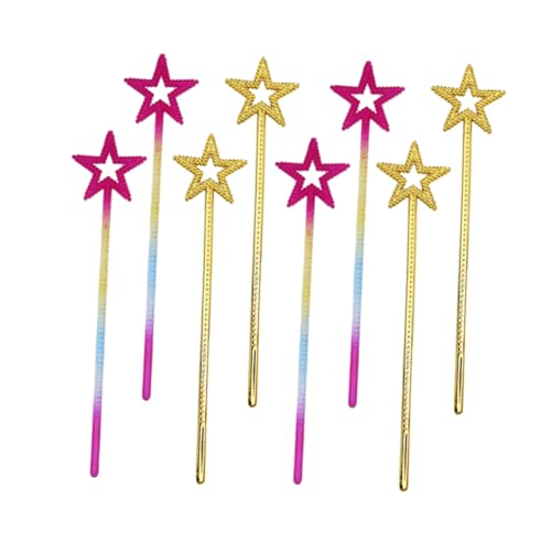 Yardwe 8Stücke Zauberstäbe Sternform für Glitzernde Feenstäbe und Regenbogenfarben für Geburtstagsfeiern Halloween und Cosplay Dekoration von Yardwe