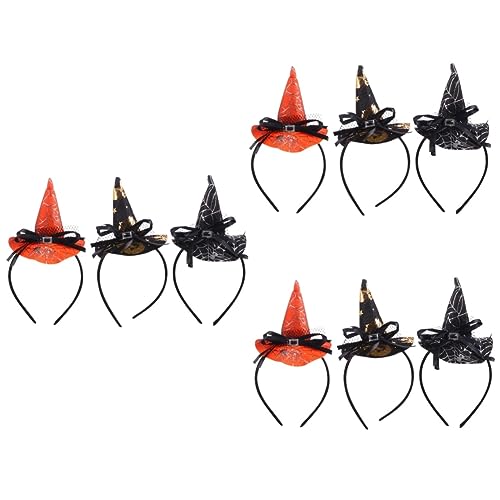 Yardwe 9 Stck Halloween Haarreif Teiliges mit Hexenhut und Spinnennetz Design Leichte Haarreifen für Mädchen und Erwachsene für Halloween Kostüm Karneval und Fasching von Yardwe