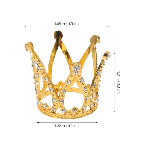 Yardwe 9 Stück Kronen-Cupcake-Topper: Kronen-Kuchendekorationen, Mini-Tiara-Ornamente für Mädchen – Prinzessinnen-Cupcake-Topper mit Strasssteinen für Geburtstagspartys und Hochzeiten von Yardwe