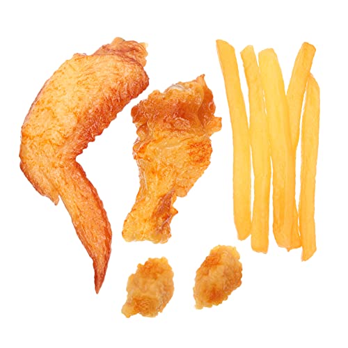 Yardwe 9 Stück Snackmodellspielzeug gefälschtes gekochtes Hähnchen Hühnerbein Künstliches Pommes-Frites- Flügel französisch Pommes-Frites-Stütze gefälschtes Hühnerdekor PVC von Yardwe