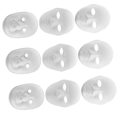 Yardwe 9 Stück Teiliges Diy Weißes Papiermasken Handbemalbar Leichte Cosplay Requisiten für Party Karneval Tanz und Kostümveranstaltungen Männer Frauen und Peking Oper Masken von Yardwe