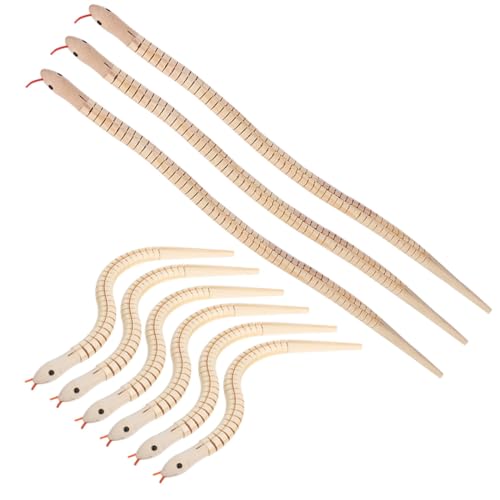 Yardwe 9 Stück Teiliges Flexible Holzschlangen zum Bemalen Realistisches Gelenkspielzeug für Vielseitig Einsetzbar als Partydeko Lernspielzeug und Bastelmodell Sicher und Glatt von Yardwe