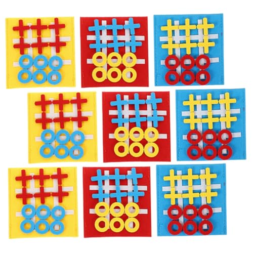 Yardwe 9 Stück Teiliges Mini Ticktacktoe Spiel aus Weichem Filz Tragbares Lernspielset Farben Fördert Kognitive Fähigkeiten und Problemlösung Party und Reisespielzeug von Yardwe