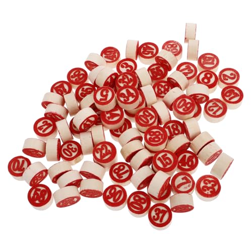 Yardwe 90Stücke Holz Zahlen Schachfiguren Doppelseitige Spielsteine für Zahlenspiele für Familienspiele und Lernspiele Numerierte Rote Holzfiguren Yardwe 90Stücke Holz Zahlen Schachfiguren Doppelseitige Spielsteine für Zahlenspiele für Familienspiele und Lernspiele Numerierte Rote Holzfiguren von Yardwe