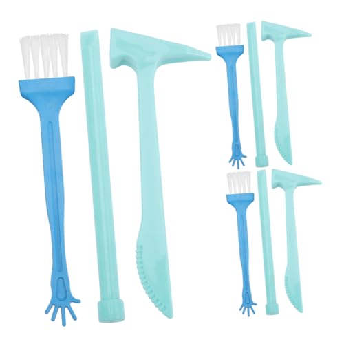 Yardwe 9Sätze Werkzeugset für Ausgrabung Teiliges Set mit Hammer Meißel und Pinsel Lernspielzeug für Dino und Edelstein Entdeckung Fördert Kreativität und Hand Augen Koordination von Yardwe