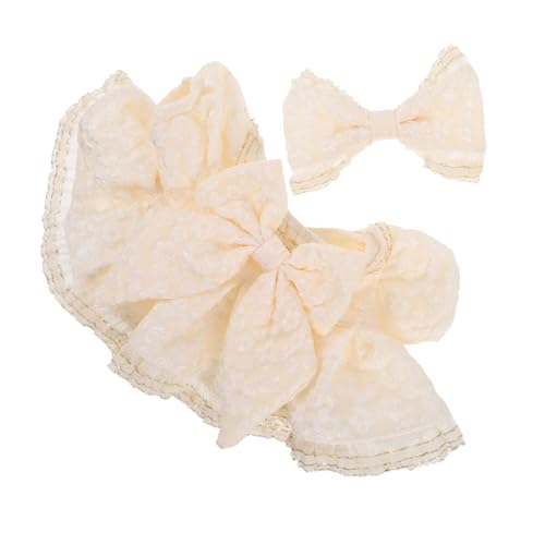 Yardwe Abendkleid Geburtstagsgeschenk für plüschkleid Puppenoutfit Schleifen Dekoration Puppen Rollenspiel Puppensachen Babypuppenkleidung Babykleidung für Puppen Stoff Beige von Yardwe