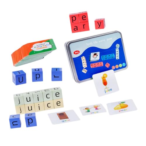 Yardwe Alphabet Lernspielzeug Buchstaben Würfel Rechtschreibspiel Puzzle Große Magnetische Bausteine mit Lernkarten Wortbildung und Gedächtnis für Vorschulkinder von Yardwe