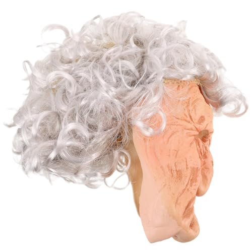 Yardwe Altes Kostüm Cosplay Kopfbedeckung Alte Frau Gesichtsmaske Realistische Maske Gesicht Mensch Alt Realistisches Cosplay Kostüm Realistische Gesichtsmaske Bühnenrequisiten Männer von Yardwe