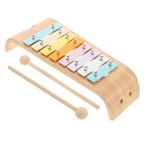 Yardwe Aluminiumklavier mit acht Tönen -Instrumente Instrumente für Glockenspiel Montessori-Musikinstrumente Kleinkinderinstrumente Xylophon hölzern von Yardwe