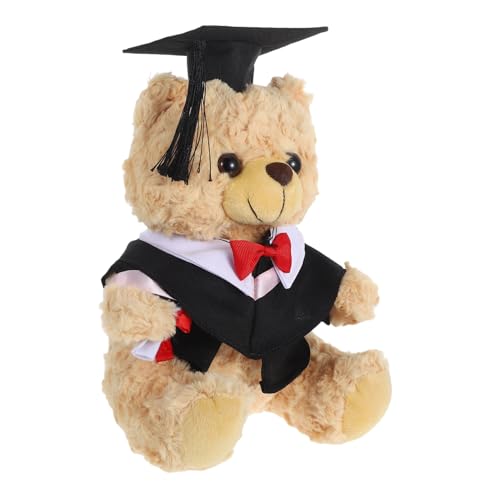 Yardwe Arztanzugbär Puppe Abschluss Bär Stofftierbärenpuppen Für Absolventen Abschluss Stofftier Kuscheltier Bärentierpuppen Diplom-bär Abschluss-tierspielzeug Plüsch Black von Yardwe